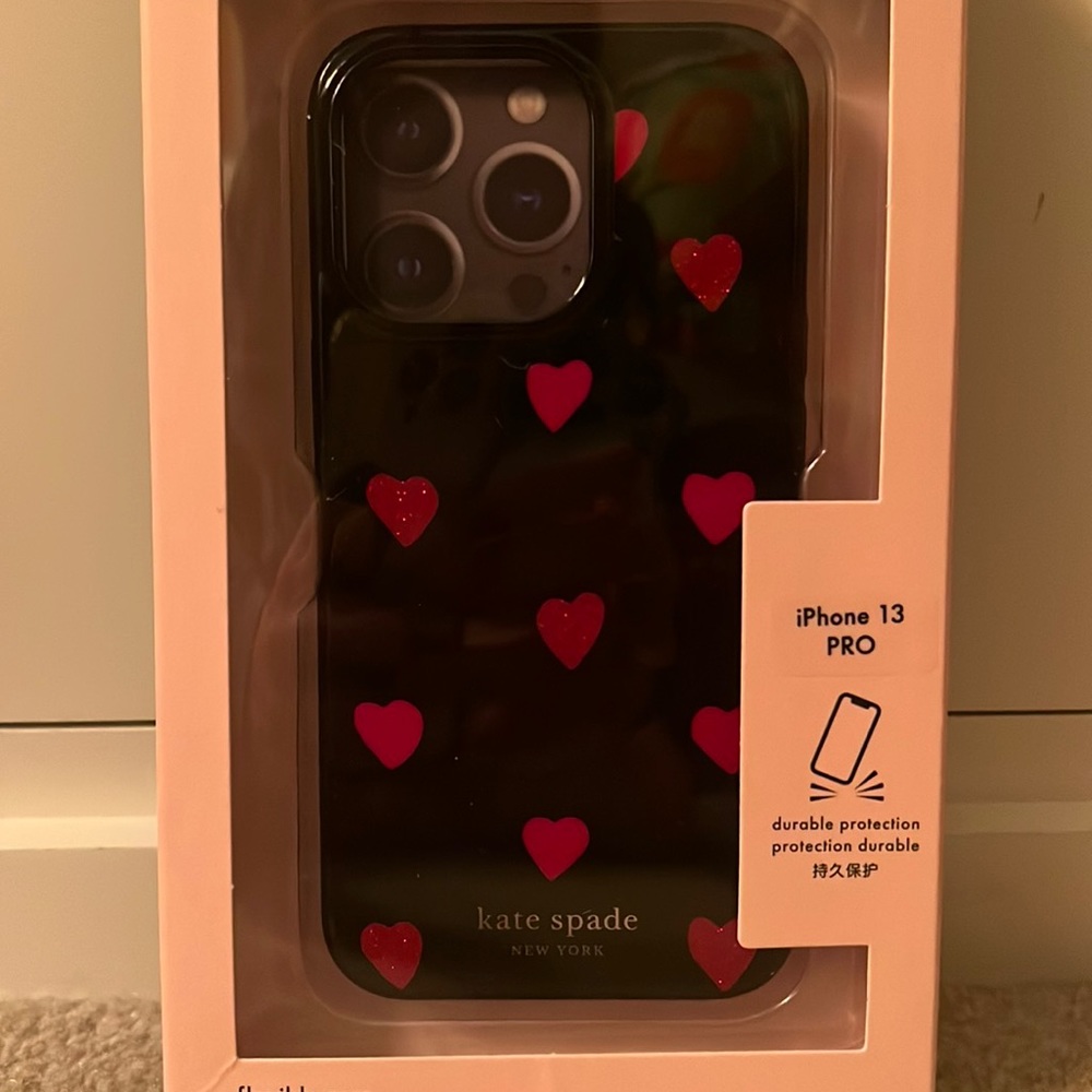 Kate Spade iPhone 13 Pro glitter heart case